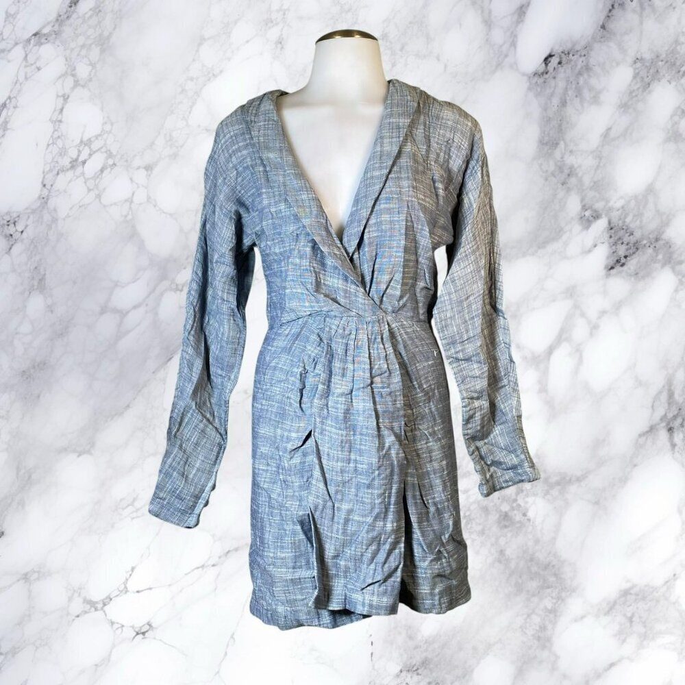 L'Academie The Noela Mini Dress - Dusty Blue - Picture 2 of 9